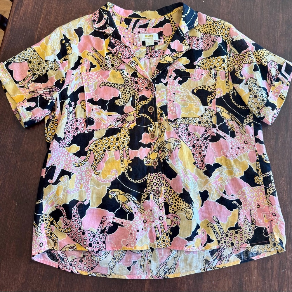 Anthropologie Multicolor Animal Print Shirt